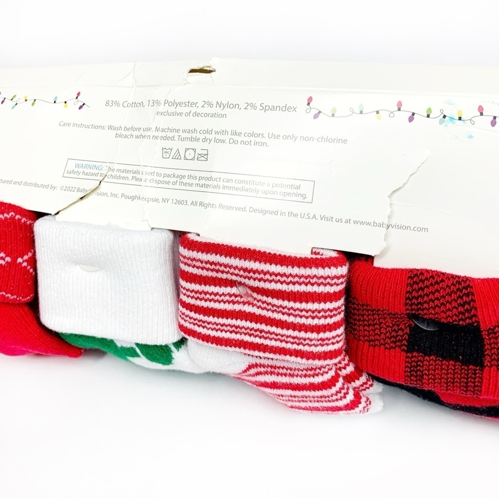 Festive Holiday Themed 0-6 Month Girls 12 Pack Baby Socks - Picture 8 of 10